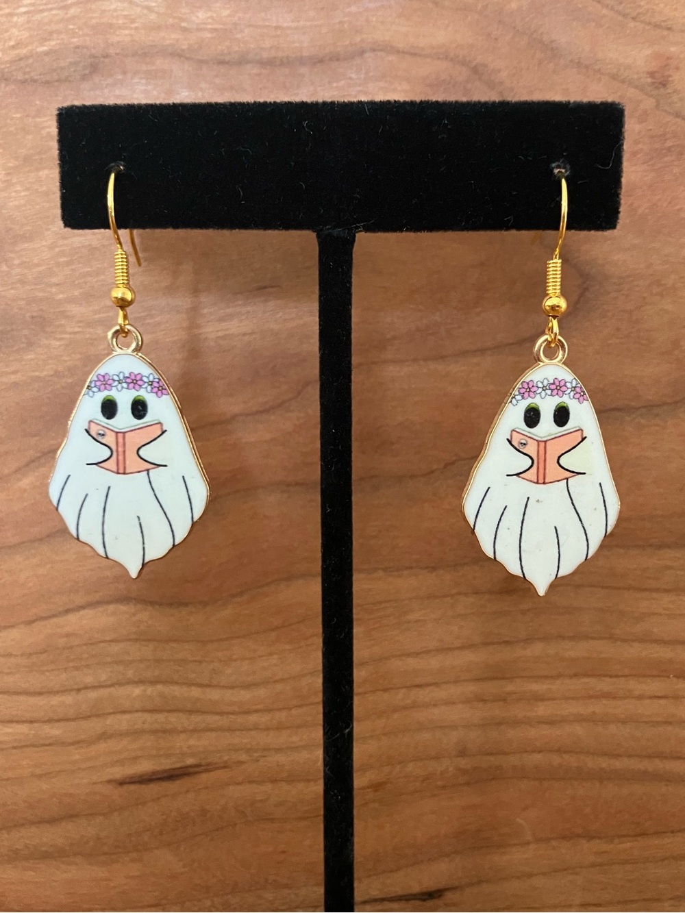 Ghosts Reading a Book Handcrafted Earrings